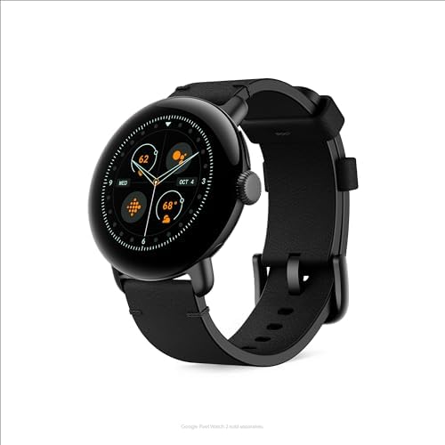 Google Pixel Watch Crafted Leather Band - Obsidian - Large