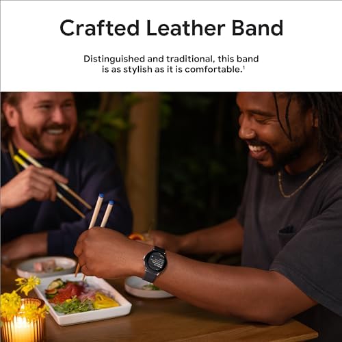 Google Pixel Watch Crafted Leather Band - Obsidian - Large