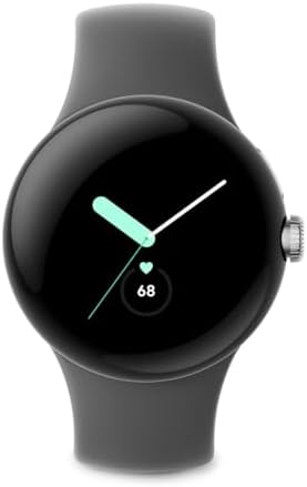 Google Pixel Watch 41mm Smartwatch with WiFi, GPS, BT and Heart Rate Monitor in Bulk Packaging (Silver Charcoal)