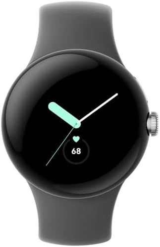 Google | Pixel Watch | Android Smartwatch with Fitbit Activity Tracking | Fitness and Sleep Tracker with Heart Rate Tracker | 41mm | Supports LTE (Silver case w/Gray Active Band) (Renewed)