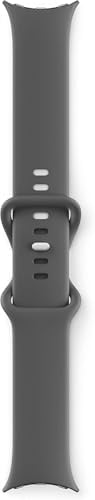 Google Pixel Watch, 41mm Polished Silver Case w/Charcoal Active Band, Android Smartwatch, Fitbit Activity, Fitness, Sleep, Heart Rate Tracking, LTE Support