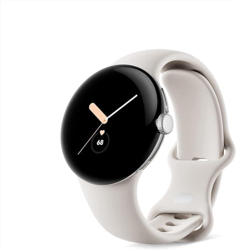 Google | Pixel Watch | Android Smartwatch with Fitbit Activity Tracking | Fitness and Sleep Tracker with Heart Rate Tracker | 41mm (Bluetooth, Polished Silver case w/Chalk Active Band) (Renewed)
