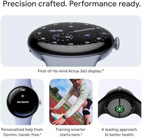Google Pixel Watch 4 (45mm) - Smartwatch - Obsidian Active Band - LTE Android smartwatch, heart rate, fitness, and sleep tracking, 30-hour battery, Gemini built in, water resistant