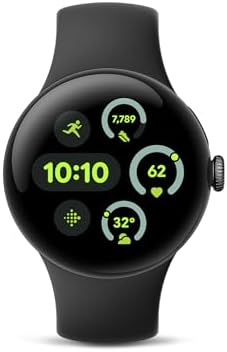 Google Pixel Watch 3 (41mm) Latest Model - Android Smartwatch, 24-Hour Battery - Matte Black Aluminum Case - Obsidian Band - Wi-Fi (Renewed)