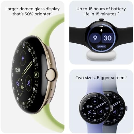 Google Pixel Watch 4 (45mm) - Smartwatch - Obsidian Active Band - Wi-Fi Android smartwatch, heart rate, fitness, and sleep tracking, 30-hour battery, Gemini built in, water resistant