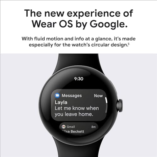 Google | Pixel Watch | Android Smartwatch with Fitbit Activity Tracking | Fitness and Sleep Tracker with Heart Rate Tracker | 41mm (Bluetooth, Matt Black case w/Black Active Band) (Renewed)