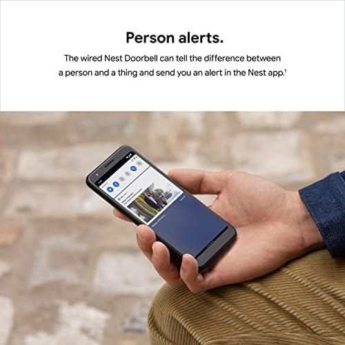 Google Nest Doorbell (Wired) - Formerly Nest Hello - Video Doorbell with 24/7 Streaming - Smart Doorbell Camera for Home with HDR Video, HD Talk and Listen, Night Vision, and Person Alerts