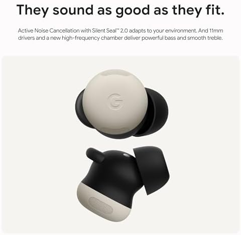 Google Pixel Buds Pro 2 - Wireless Bluetooth Earbuds - Porcelain Pro-level Active Noise Cancellation, help from Gemini, twist-to-adjust fit, 30-hour battery, Adaptive Audio