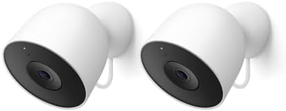 Google Nest Cam Outdoor (Wired, 2nd Gen) - Security Camera - Snow - 2 Pack 2K vi...