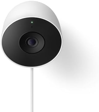 Google Nest Cam Outdoor (Wired, 2nd Gen) - Security Camera - Snow - 2 Pack 2K video, motion detection, color night vision, 2-way audio, works with Google Home and Gemini, weather resistant