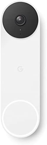Google Nest Doorbell (Battery) - Snow 6x digital zoom video doorbell, HD, 24/7 live view, Night vision, HDR, works with Google Home & Gemini