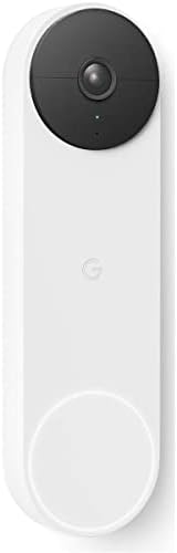 Google Nest Doorbell (Battery) - Snow 6x digital zoom video doorbell, HD, 24/7 live view, Night vision, HDR, works with Google Home & Gemini