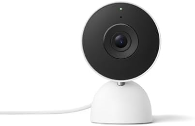 Google Nest Cam Indoor (Wired, 3rd Gen) - Security Camera - 2025 - Snow 2K video, motion detection, color night vision, 2-way audio, works with Google Home and Gemini, intelligent alerts
