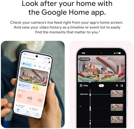 Google Nest Cam Indoor (Wired, 3rd Gen) - Security Camera - 2025 - Snow 2K video, motion detection, color night vision, 2-way audio, works with Google Home and Gemini, intelligent alerts