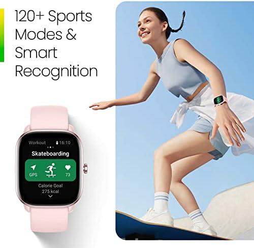 Amazfit GTS 4 Mini Smart Watch for Women Men, Alexa Built-in, GPS, 120+ Sport Modes, 15-Day Battery Life, Heart Rate Blood Oxygen Monitor, Android iPhone Compatible-Pink (Renewed)