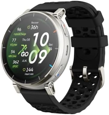 Amazfit Active 3 Smart Watch, 1.32" AMOLED Sapphire Glass, GPS, iOS/Android 45mm, 12-Day Battery, Water-Resistant, 4GB Storage, Offline Maps, 170 Workout Modes, Heart Ratet Tracker