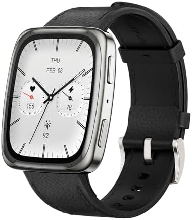 Amazfit Active 2 Premium Smart Watch 1.75" Sapphire Glass, GPS, iOS/Android 44mm, 10-Day Battery, Water-Resistant, AMOLED Display, Heart & Sleep Monitor, HYROX Mode, Leather + Sport Strap