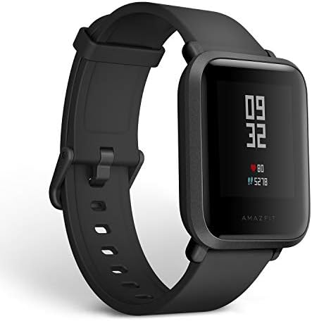 Amazfit Bip Fitness Smartwatch, All-Day Heart Rate and Activity Tracking, Sleep Monitoring, Built-in GPS, 45-Day Battery Life, Bluetooth, Onyx Black