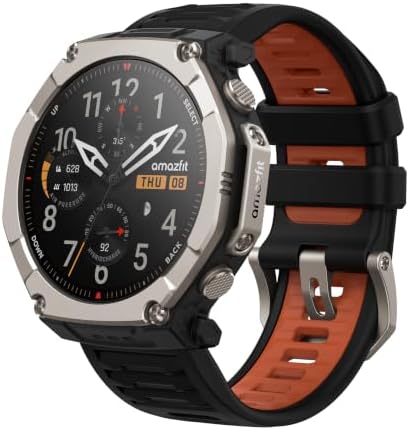 Amazfit T-Rex Ultra 2 Smart Watch, 1.5" AMOLED Sapphire Glass, iOS/Android 51mm, 30-Day Battery, Dual-Band GPS, Flashlight, Titanium Case, Water-Resistant, Rugged/Miltiary Style, Offline Maps