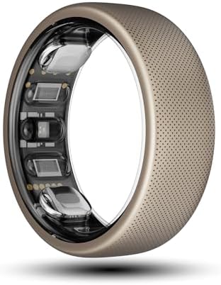 Amazfit Helio Smart Ring, Monitor Sleep/Heart, Water-Resistant, iOS/Android Subscription Free, Titanium Alloy, Fast 1.4-Hr Charging, Monitor Sleep, Heart Rate & Stress, Size Before