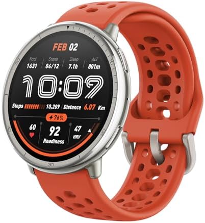 Amazfit Active 2 Smart Watch, 1.32" AMOLED Display, GPS, iOS/Android 44mm, 10-Day Battery, Water-Resistant, Sleep Monitor, 160+ Workout Modes, 400 Face Styles, Silicone Strap, Free App