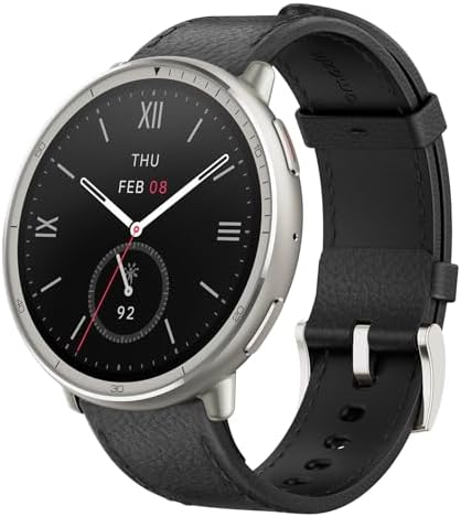 Amazfit Active 2 Premium Smart Watch 1.32" Sapphire Glass, GPS, iOS/Android 44mm, 10-Day Battery, Water-Resistant, AMOLED Display, Heart & Sleep Monitor, HYROX Mode, Leather + Sport Strap
