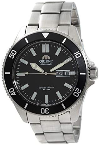 ORIENT Mens Diving Sports Automatic 200m Watch with Black Dial Steel Bracelet RA-AA0008B