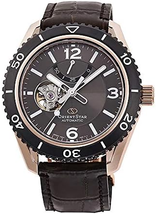 Orient Star Semi Skeleton Power Reserve Sapphire Rose Gold Brown Dial Watch RE-AT0103Y