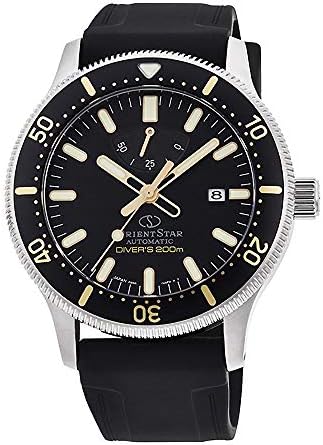 Orient Star Sports Diver's 200m Black Dial Gold Indices with Silicon Strap Watch RE-AU0303B