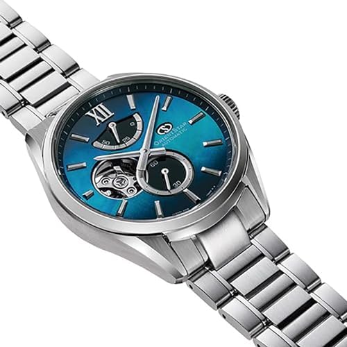 Orient Star Open Heart Blue Gradation Mother of Pearl Sapphire Crystal Watch RE-BY0004A