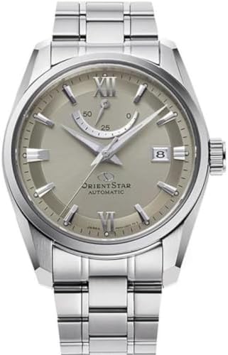 Orient Star Contemporary Men's Automatic Watch in Silver Colour with Stainless Steel Strap, Water Resistance: 10 Bar, Case Diameter: 38.5 mm, RE-AU0110N00B