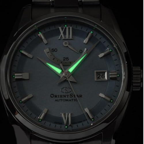 Orient Star Contemporary Men's Automatic Watch in Silver Colour with Stainless Steel Strap, Water Resistance: 10 Bar, Case Diameter: 38.5 mm, RE-AU0110N00B