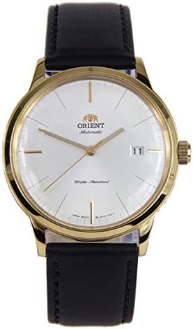 Orient FAC0000BW Men's Bambino Version 3 Gold Tone Leather Band White Dial Automatic Watch