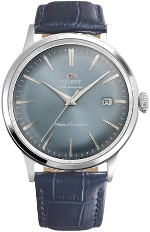 Orient Bambino RA-AC0030L30B 40.5mm Automatic Mechanical Men’s Dress Watch – Blue Dial, Stainless Steel Case, Blue Leather Strap, Domed Mineral Crystal & Date Display