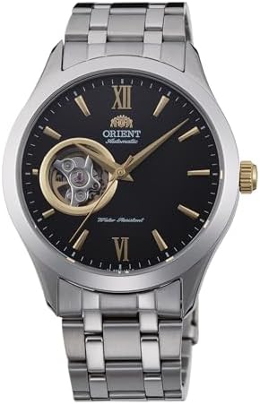 Orient Contemporary Open Heart AG03 Men's Automatic Manual Winding Watch 39mm Steel Black Gold Plated Casual Watch