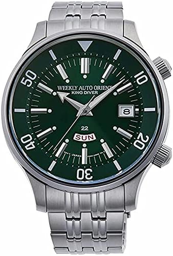 Orient RA-AA0D03E1HB Men's Weekly King Diver Stainless Steel Green Dial Day Date Automatic Watch