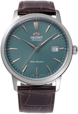 Orient Bambino RA-AC0F13E30B Automatic Men’s Watch – European Exclusive, Sapphire Crystal, Stainless Steel Case, Leather Strap, 41.6 mm, Exhibition Caseback