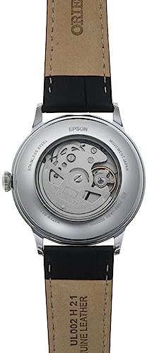 ORIENT RA-AK0701S Men's Bambino Version 8 Leather Band White Dial Multifunction Automatic Watch