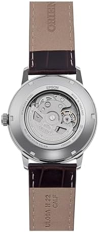 Orient Bambino RA-AC0F16S30B Automatic Men’s Watch – European Exclusive, Sapphire Crystal, White Dial, Stainless Steel Case, Leather Strap, 41.6 mm, Exhibition Caseback