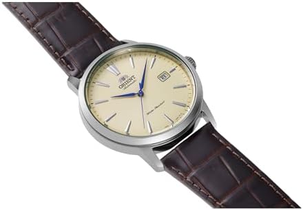 Orient Bambino RA-AC0F16S30B Automatic Men’s Watch – European Exclusive, Sapphire Crystal, White Dial, Stainless Steel Case, Leather Strap, 41.6 mm, Exhibition Caseback