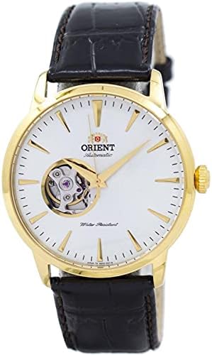 Orient Open Heart Men's Automatic Manual Winding Mechanical Classic Leather Band Skeleton Dial Wrist Watch