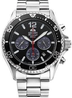 Orient Solar Quartz 200m Diver Style Watch with Chronograph and Sapphire Crystal