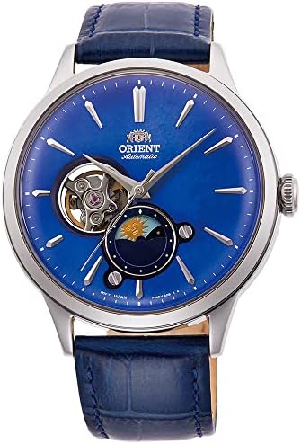 Orient Sun & Moon Watch Men's Automatic Hand Winding Elegant Steel or Leather Wrist Watch with Day and Night Function