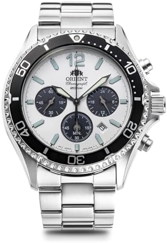 Orient RN-TX0203S Men's Metal Band Sports Diver Design MakoJapan Import New, Multicolor (White/Black), Bracelet Type