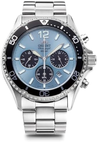 Orient Mako Solar Panda, Sky blue, Bracelet Type