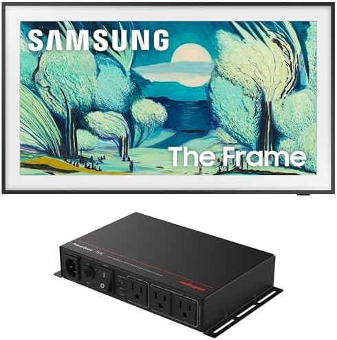 Samsung QN55LS03FAFXZA 55 Inch The Frame QLED 4K Art Mode Vision AI Smart TV with an AudioQuest PQTV3 3-Outlet Non-Sacrificial Surge Protector (2025)
