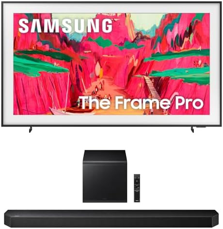 Samsung QN65LS03FWFXZA 65 Inch The Frame Wireless 4K Neo QLED TV with a HW-Q800F Q Series Soundbar 5.1.2 Ch Subwoofer (2025)