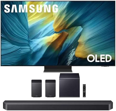 Samsung QN65S95FAFXZA 65 Inch OLED HDR Pro 4K Smart TV with a HW-Q990F Q Series Soundbar 11.1.4 Ch Subwoofer with Rear Speakers (2025)