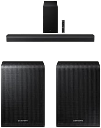 Samsung B-Series Soundbar HW-B750F 5.1 ch Subwoofer (2025 Model) Voice Enhance Mode, Q-Symphony, Adaptive Sound + Samsung 9250S Wireless Rear Speaker Kit, Black (SWA-9250S/ZA, 2025)