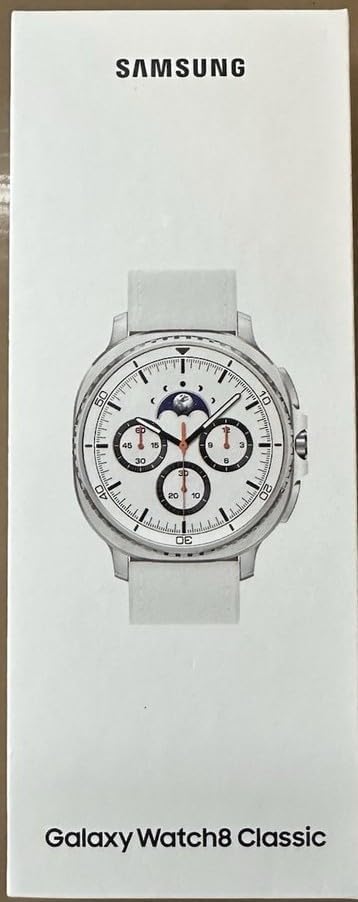 Samsung Galaxy Ai Watch 8 Classic Latin American Version SM-L500NZ (46mm) Bluetooth Wellness Tips Heart Rate Sleep to Workout Fitness Tracker (Silver White Band SM-L500NZWALTA)